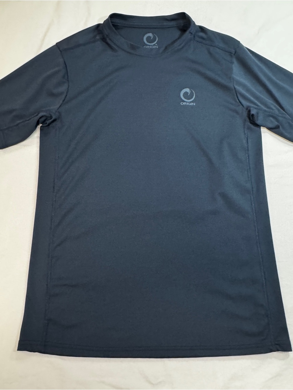Origin USA Made Short Sleeve Performance Tee Grey Crew Neck Mens Small